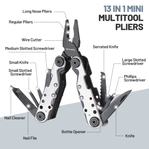 Valuemax 13 in 1 Multi Tools Outdoor Pocket Mini Portable Tools multi-purpose pliers Stainless Handle with screwdriver