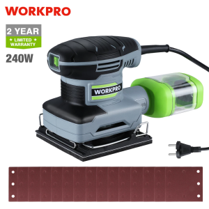 WORKPRO 240W Finishing Orbital Wood Sander Palm Sander Machine Wood Sander Polisher FREE 15Pcs Sandpaper